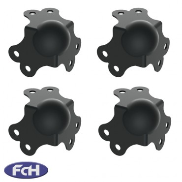 Medium Black Plated Ball Corners - 42mm x 42mm - Pack of 4